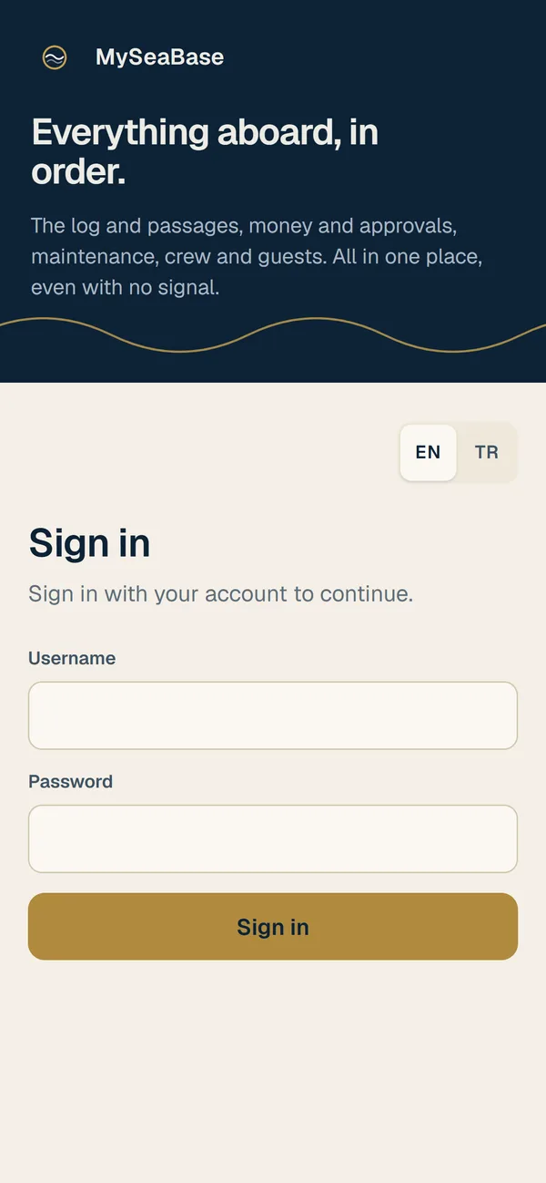 Sign-in screen